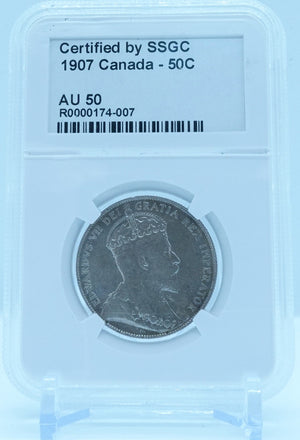 1907 50 CENT CANADA – AU 50 - GRADED