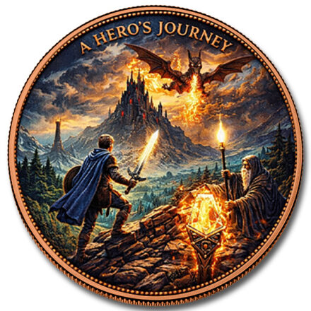 5oz A HERO'S JOURNEY COLOURIZED COPPER ROUND