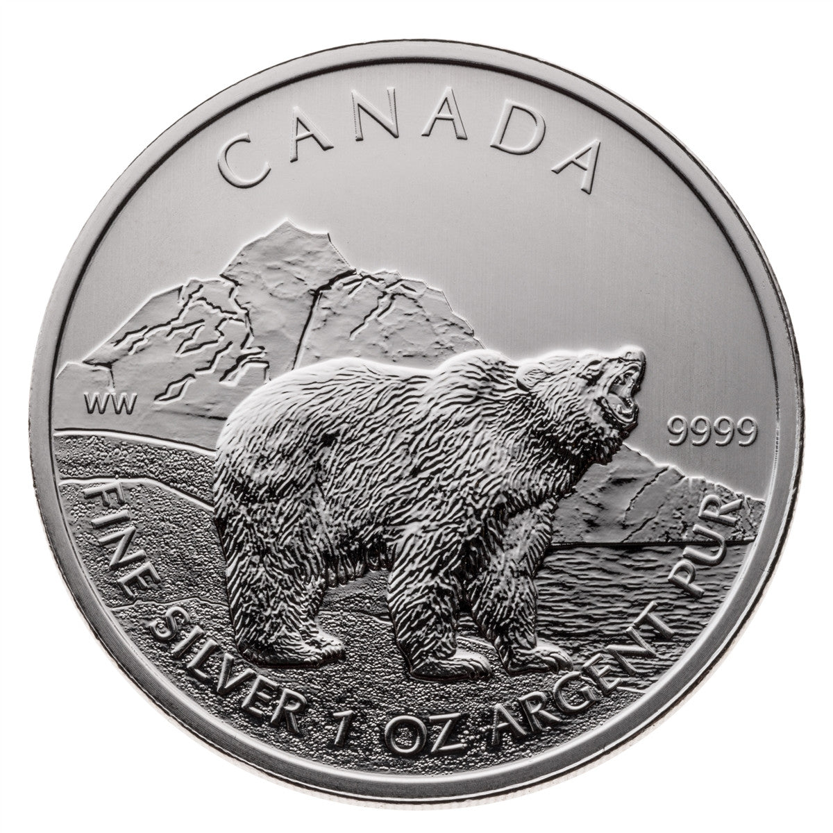 E-TRANSFER ONLY - 1oz. 2011 CANADIAN GRIZZLY BEAR SILVER COIN