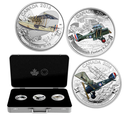 2016 3oz $20 AIRCRAFT OF THE FIRST WORLD WAR SERIES 3-COIN SILVER SET