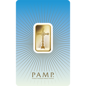 E-TRANSFER ONLY -  5 GRAM GOLD BAR CROSS - PAMP MINT