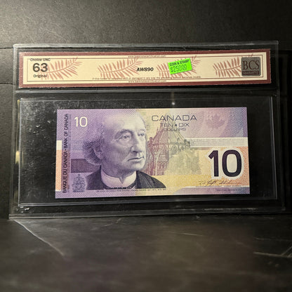 2001 $10 BANK OF CANADA, BC-63a, KNIGHT-THIESSEN, PRINTED IN 2000