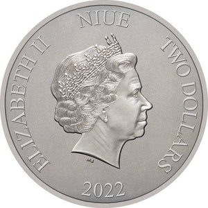 2022 1oz $2 HARRY POTTER HOGWARTS DUMBLEDORE'S OFFICE FINE SILVER COIN