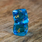 AQUAMARINE MULTIFACETED GLASS DICE SET