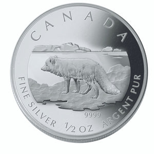 2004 ARCTIC FOX 4-COIN SET. PURE SILVER. $5, $4, $3, AND $2 (1.8oz)