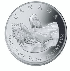 2004 ARCTIC FOX 4-COIN SET. PURE SILVER. $5, $4, $3, AND $2 (1.8oz)