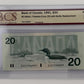 1991 $20 BANK OF CANADA; BC-58aAi, THIESSEN-CROW, EIX WITH SERIFS, REPLACEMENT NOTE