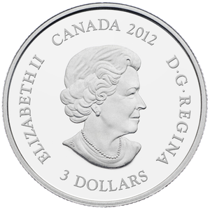 2012 1/4oz $3 JULY (RUBY) CRYSTAL BIRTHSTONE COLLECTION - FINE SILVER COIN