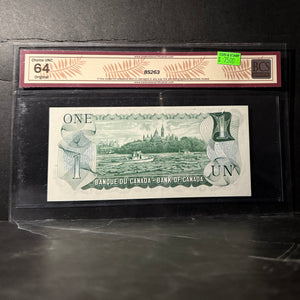 1973 $1 BANK OF CANADA, BC-46aA, LAWSON-BOUEY, TWO LETTER, REPLACEMENT