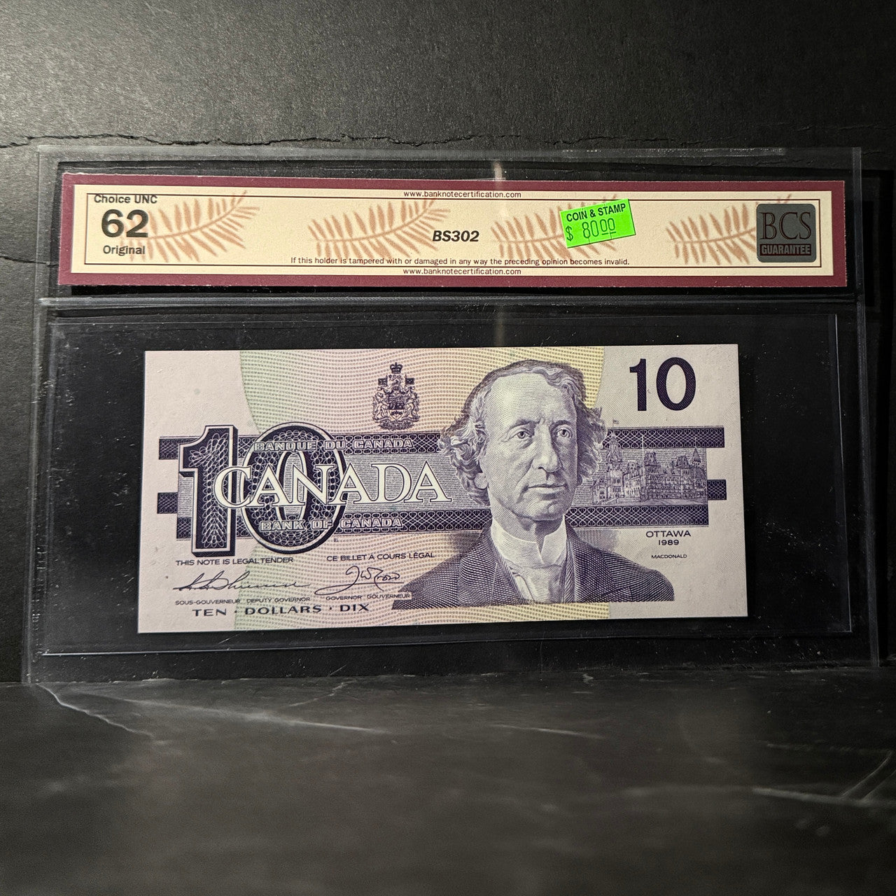 1989 $10 BANK OF CANADA, BC-57aA, THIESSEN-CROW, REPLACEMENT
