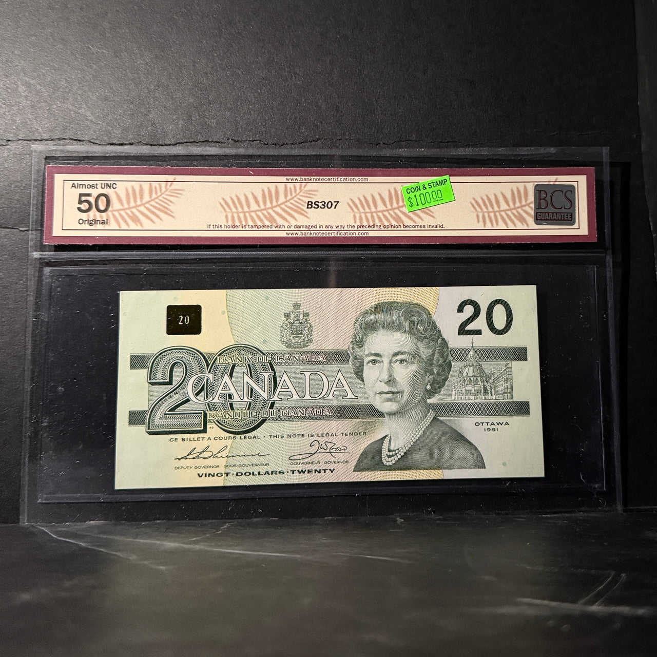 1991 $20 BANK OF CANADA, BC-58aA-i, THIESSEN-CROW, EIX WITH SERIFS, REPLACEMENT