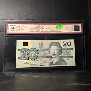 1991 $20 BANK OF CANADA, BC-58aA-i, THIESSEN-CROW, EIX WITH SERIFS, REPLACEMENT