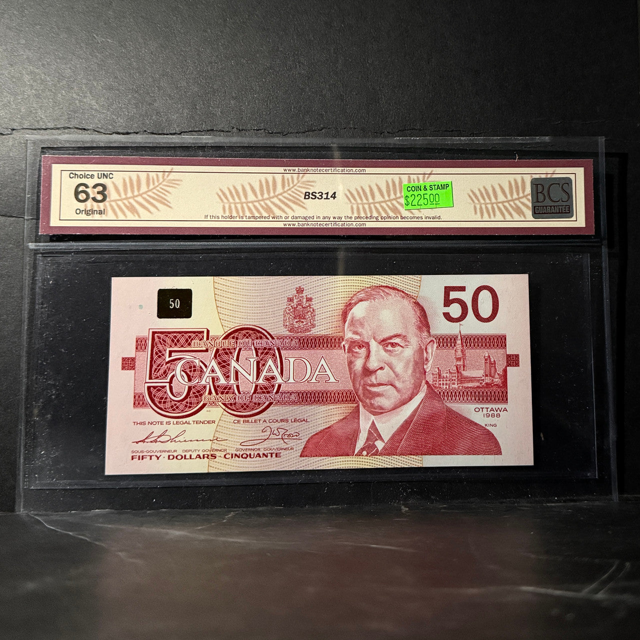 1988 $50 BANK OF CANADA, BC-59aA, THIESSEN-CROW, REPLACEMENT