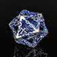 BEHOLDER'S GATES HOLLOW METAL DICE SET - BLUE AND SILVER