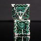 BEHOLDER'S GATES HOLLOW METAL DICE SET - GREEN AND SILVER