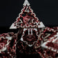BEHOLDER'S GATES HOLLOW METAL DICE SET - RED AND SILVER