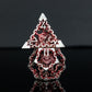 BEHOLDER'S GATES HOLLOW METAL DICE SET - RED AND SILVER