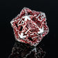 BEHOLDER'S GATES HOLLOW METAL DICE SET - RED AND SILVER