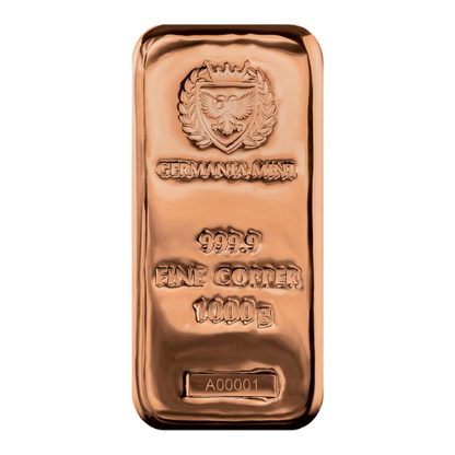 1 KILO GERMANIA MINT COPPER CAST BAR