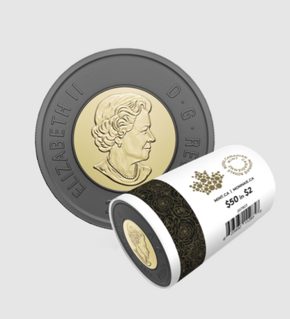 2022 $2 SPECIAL WRAP ROLL - HONOURING QUEEN ELIZABETH II BLACK TOONIE ROLL