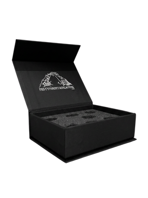 DEEP PLUM MULTIFACETED GLASS DICE SET