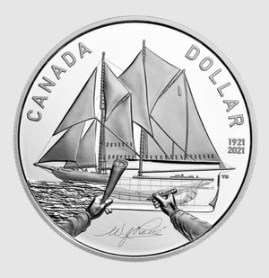 2021 $1 100TH ANNIVERSARY OF BLUENOSE FINE SILVER PROOF COIN
