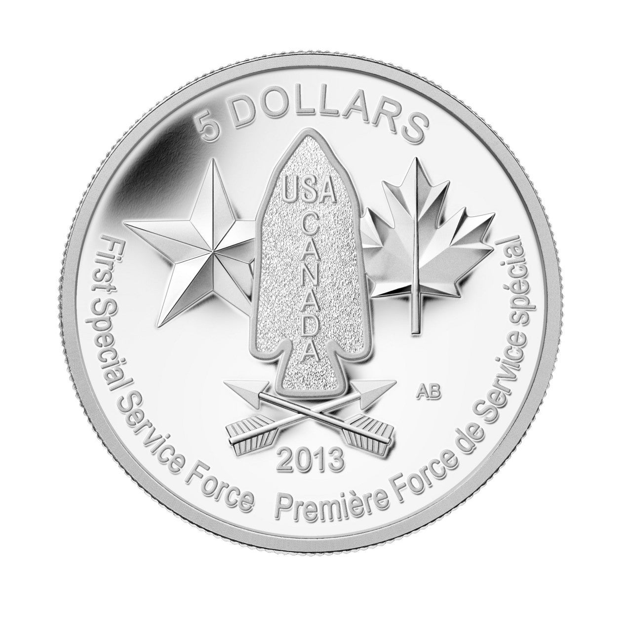 2013 $5 - DEVIL'S BRIGADE -  FINE SILVER COIN