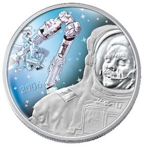 2006 1oz $30 CANADIAN ACHIEVEMENTS COIN - CANADARM & COL. CHRIS HADFIELD