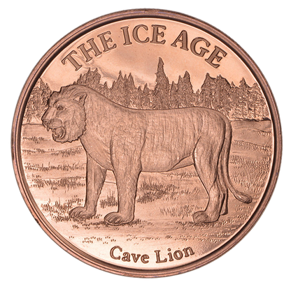1oz CAVE LION COPPER ROUND