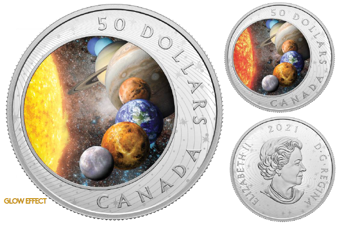 2021 5oz $50 THE SOLAR SYSTEM FINE SILVER COIN