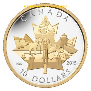 2015 1/2oz $10 CELEBRATING CANADA FINE SILVER COIN