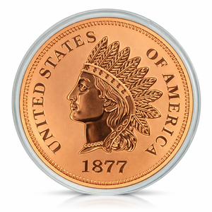 5oz UNITED STATES OF AMERICA INDIAN COPPER BAR ROUND