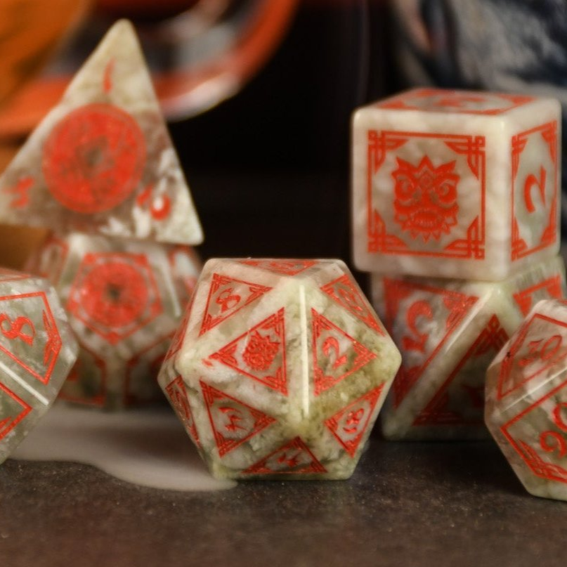 CHINESE JADE STONE DICE SET - DICE AROUND THE WORLD COLLECTION