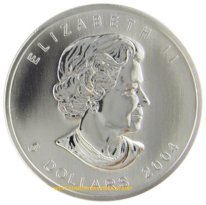 2004 1oz $5 SILVER MAPLE LEAF COLOURED COIN