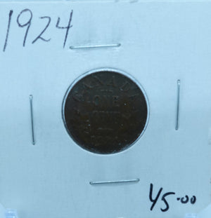 1924 CANADA CIRCULATION ONE CENT - UNGRADED