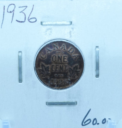 1936 CANADA CIRCULATION ONE CENT - UNGRADED (2587)