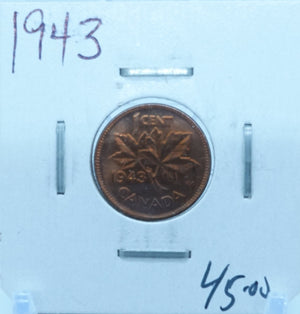 1943 CANADA CIRCULATION ONE CENT - UNGRADED