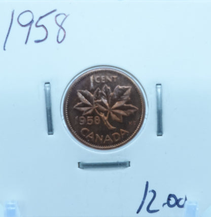 1958 CANADA CIRCULATION ONE CENT - UNGRADED