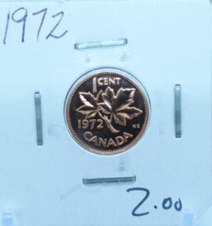 1972 CANADA CIRCULATION ONE CENT - UNGRADED