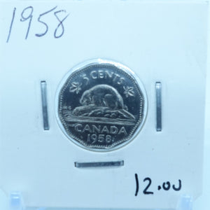 1958 CANADA CIRCULATION FIVE CENTS - UNGRADED