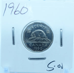 1960 CANADA CIRCULATION FIVE CENTS - UNGRADED