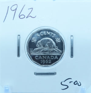 1962 CANADA CIRCULATION FIVE CENTS - UNGRADED