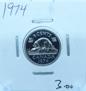 1974 CANADA CIRCULATION FIVE CENTS - UNGRADED