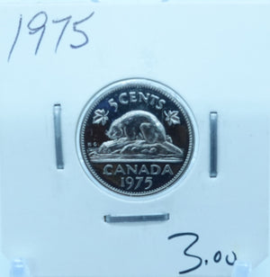 1975 CANADA CIRCULATION FIVE CENTS - UNGRADED