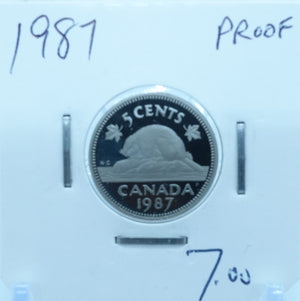 1987 CANADA CIRCULATION FIVE CENTS - UNGRADED (2568)