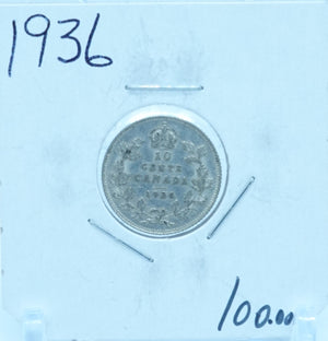 1936 CANADA CIRCULATION TEN CENTS - UNGRADED