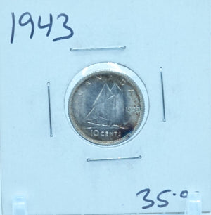1943 CANADA CIRCULATION TEN CENTS - UNGRADED