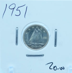 1951 CANADA CIRCULATION TEN CENTS - UNGRADED