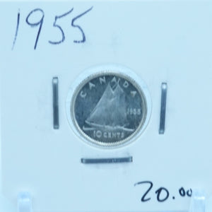 1955 CANADA CIRCULATION TEN CENTS - UNGRADED