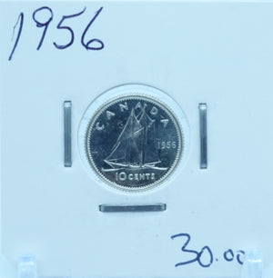 1956 CANADA CIRCULATION TEN CENTS - UNGRADED